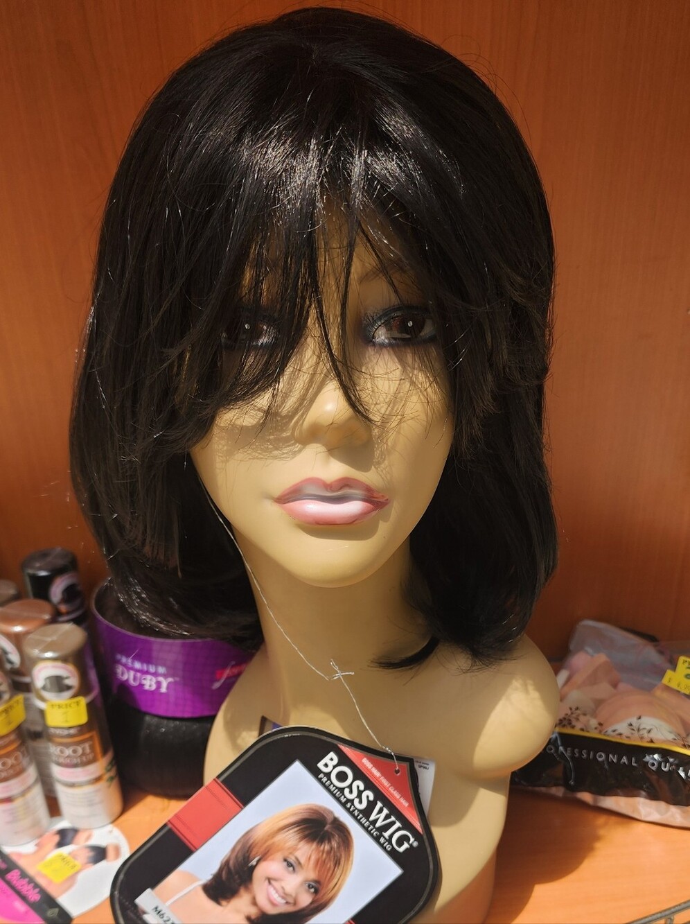 Bobbi Boss Womens Short Layered Black Wig